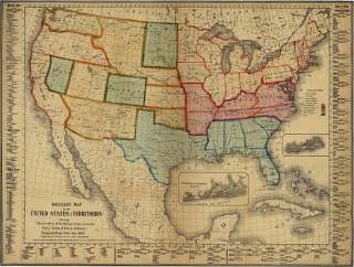 Civil War Military Map Of The United States  