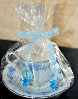Blue Rose Teacup Candle Baby Shower Tea Party Favor