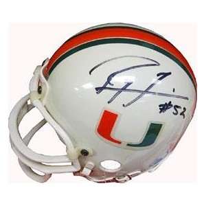   University of Miami Hurricanes Mini Helmet   Autographed College Mini