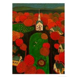  New England Village Giclee Poster Print