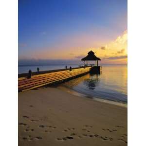 Jetty on the Beach at Sunset, Maldives, Indian Ocean Photographic 