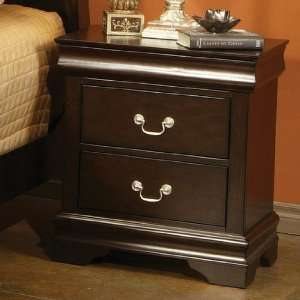  Nightstand Louis Philippe Style in Cappuccino Finish 