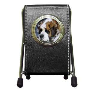 St Bernard 1 Pen Holder Desk Clock X0633