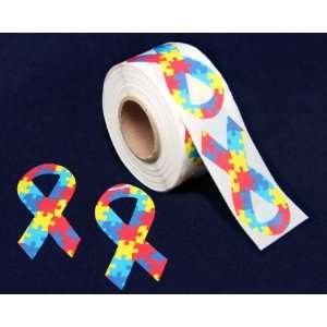 Autism Ribbon Stickers   Large (250 Stickers)