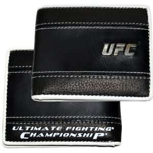  UFC Metal Logo Bifold to Trifold Black Wallet Sports 