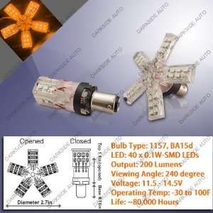   Star LED Bulbs (360 degree view / 40x 0.1W)   Pair (1157 Type, Amber