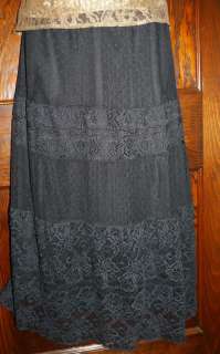 Black lace tiered skirt boho gothic vamp APOSTROPHE M P  
