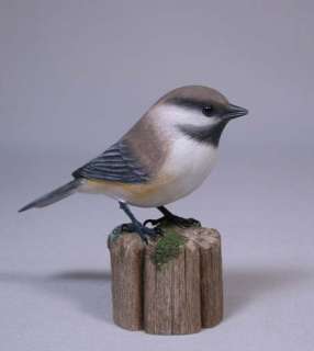 Gray headed Chickadee Orig Bird Carving Wood/Birdhug  
