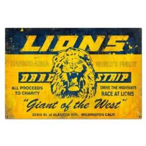  Lions Drag Strip Hot Rod Auto Garage Vintage Metal Sign 