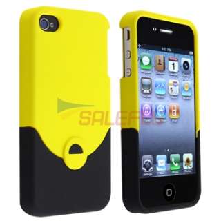 new generic snap on rubber coated case for app iphone 4 4s yellow 