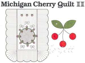   Cherry Quilt Block & Quilt applique quilting pattern & templates