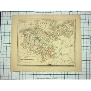   DOWER ANTIQUE MAP c1790 c1900 NORTHERN GERMANY BREMEN