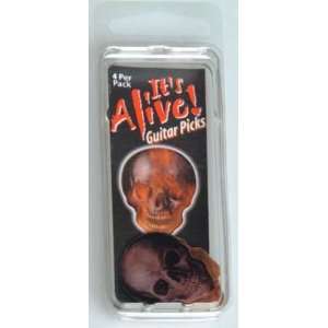  Its Alive Flame Skull Picks 4 pack Medium Musical 