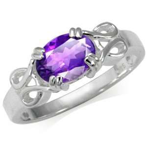 40ct. Natural African Amethyst 925 Sterling Silver Solitaire Ring 