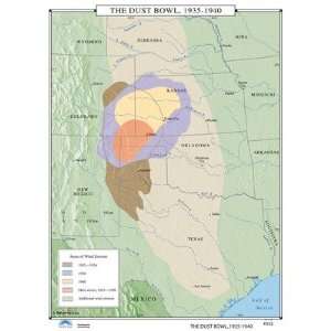  U.S. History Wall Maps   The Dust Bowl 1935 40