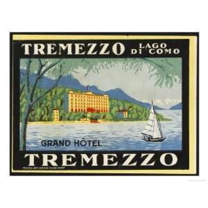   the Grand Hotel at Tremezzo on Lake Como Giclee Poster Print, 24x32
