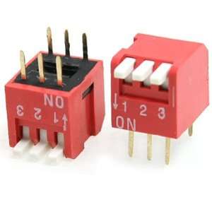 Amico 5 Pcs 3 Positions 2.54mm Pitch Side Piano Type DIP Switch Red
