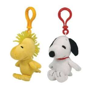  Ty Beanie Babies   Snoopy & Woodstock ( Set of 2 Plastic 