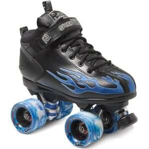  Rock skates Blue Flame Rock Speed Skates   black boot 