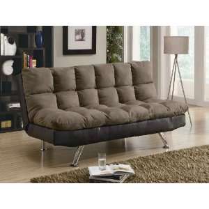  Futon Sofa Bed with Chrome Legs in Two Tone Finish