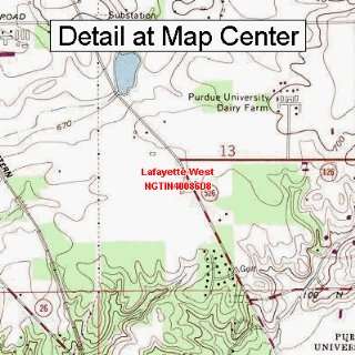  USGS Topographic Quadrangle Map   Lafayette West, Indiana 