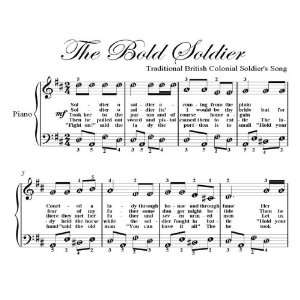  Bold Soldier Easy Piano Sheet Music Traditional British 