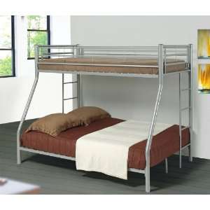  Bunk Bed   Twin / Full Size Bunk Bed in Silver   Coaster 