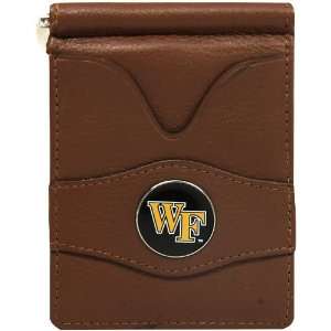  NCAA Wake Forest Demon Deacons Brown Leather Billfold 