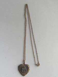 US Navy Heart Locket and Chain Gold over Sterling FREE SHIP  