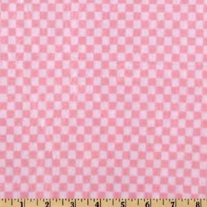  62 Wide Minkee Tagalongs Checker Board Pink Fabric By 