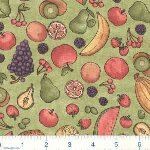   the Kitchen Fruit Toss Green Fabric By The Yard Arts, Crafts & Sewing