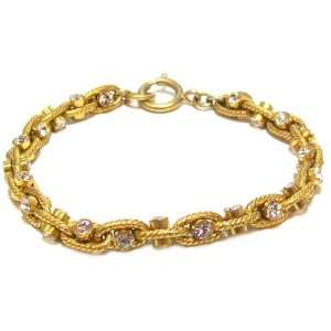  Catherine Popesco 14K Gold Plated Chunky Etched Link Bracelet 