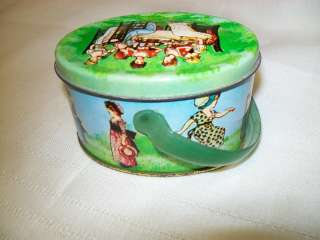 BEAUTIFUL RARE OLD VINTAGE CHILDRENS HANDLED TOY TIN, BY SHACKMAN NO 