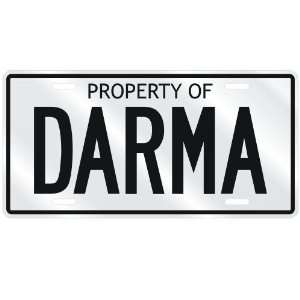  NEW  PROPERTY OF DARMA  LICENSE PLATE SIGN NAME