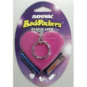  Rayovac Backpackers Clipn Lite Heart Keychain Flashlight 