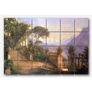  Lake Como by Aaagaard, marble tiled mural 24 x 16 by 