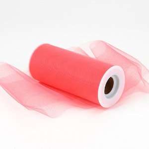  Premium Nylon Tulle Fabric 6 inch 25 Yards, Coral Health 
