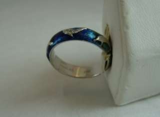 18k White Gold and Enamel Hidalgo Dolphin Diamond Ring  
