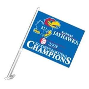  Kansas Jayhawks Car Flag   2008 Mens Basketball National 
