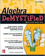 Algebra DeMYSTiFieD, (0071743618), Rhonda Huettenmueller, Textbooks 