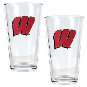  University of Wisconsin Badgers Set of 2 Beer Glasses 