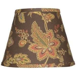  Brown with Rust and Gold Jacobean Lamp Shade 6x12x8 