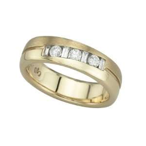   Gold Round & Baguette Diamond Wedding Band Ring DivaDiamonds Jewelry