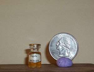   Miniature Honey Jar   Tiny Glass Jar / Bottle   Tupelo  