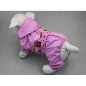 CUTE Dog Puppy Hooded Water Resistent Raincoat Coat Jacket Parka Small 