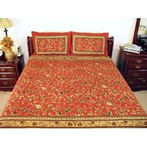   Floral Block Print Bed Sheet Cotton India Home Decor