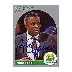 KC Jones, Coach Autographed / Signed 1990 NBA Hoops Card # 329 Seattle 
