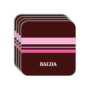 Personal Name Gift   BALDA Set of 4 Mini Mousepad Coasters (pink 