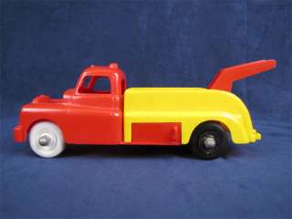 Vintage Marx Tow Truck Plastic Red Yellow  