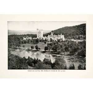  1902 Print Balmoral Castle Aberdeenshire Scotland 